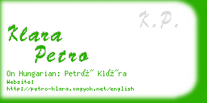 klara petro business card